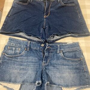 2 pair jean shorts bundle